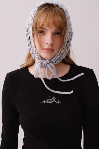 Hand-Crocheted Wool Blend Scarf