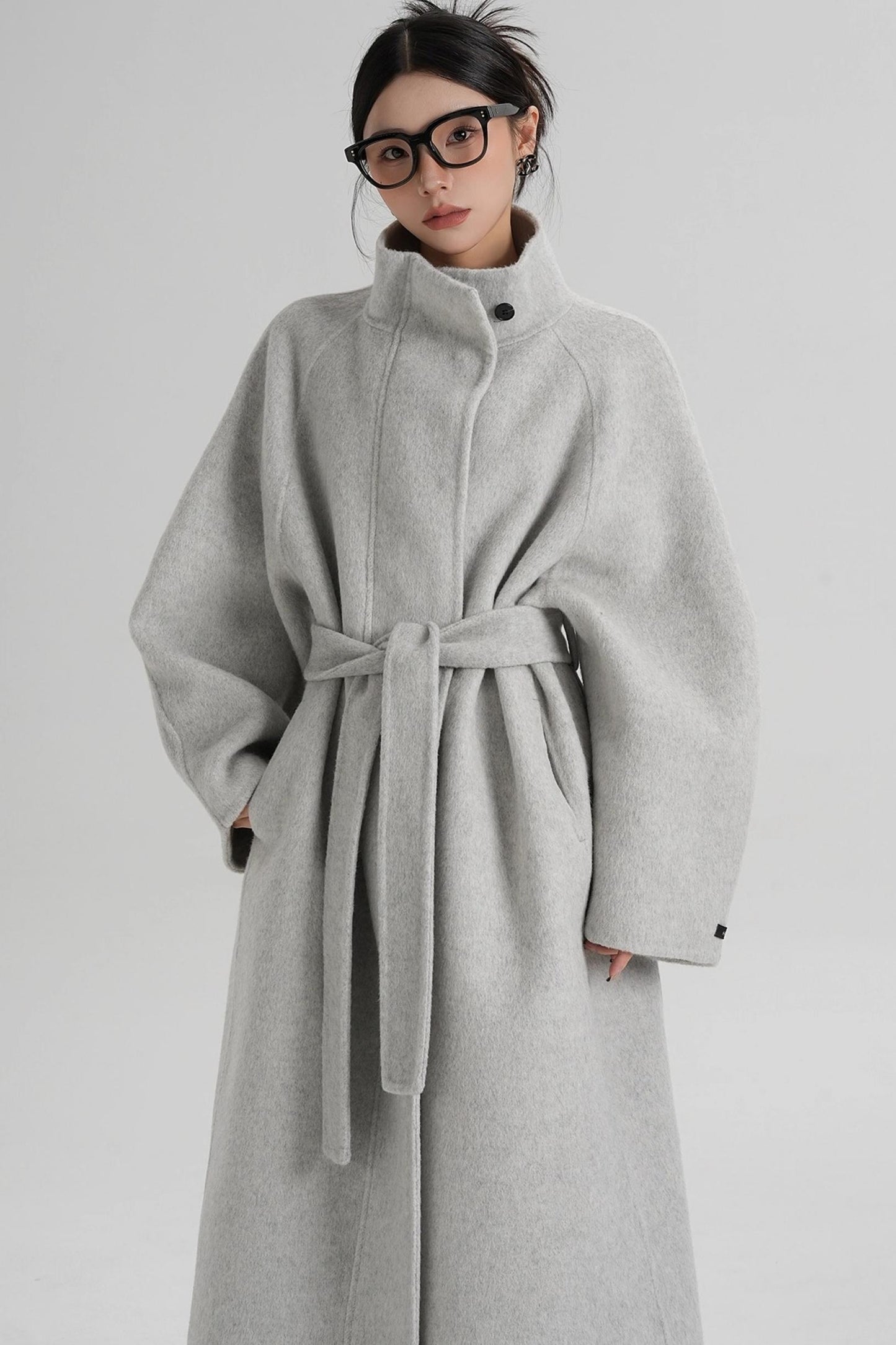 Curved Wool Coat