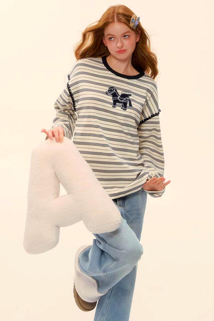 Striped Color-Block Pegasus Top