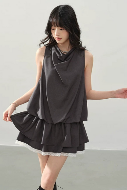 Smoke Gray Lace Dress
