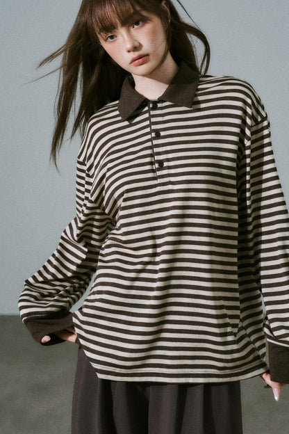 Chocolate Brown Striped Top