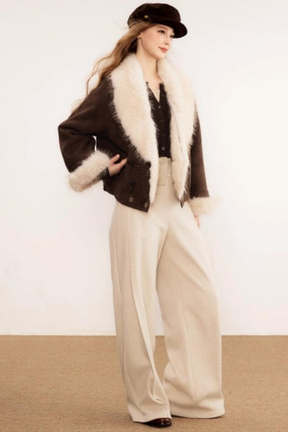 Faux Fur Suede Winter Coat