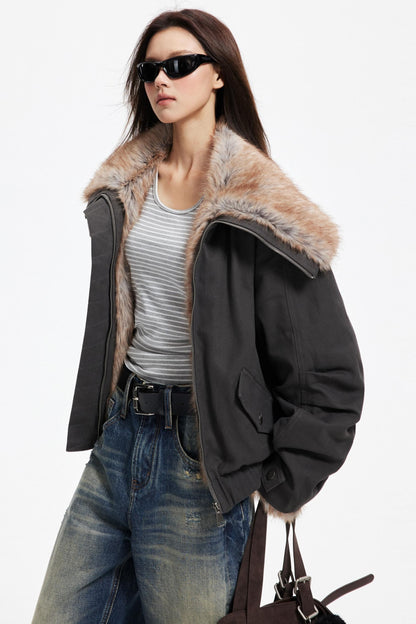 Retro Fur Collar Jacket