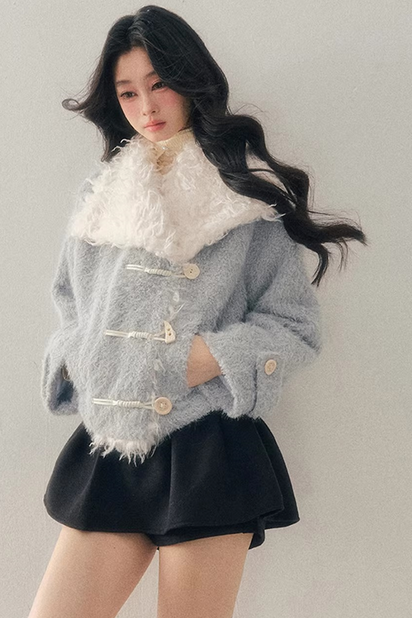 Quilted Faux Lamb Wool Jacket