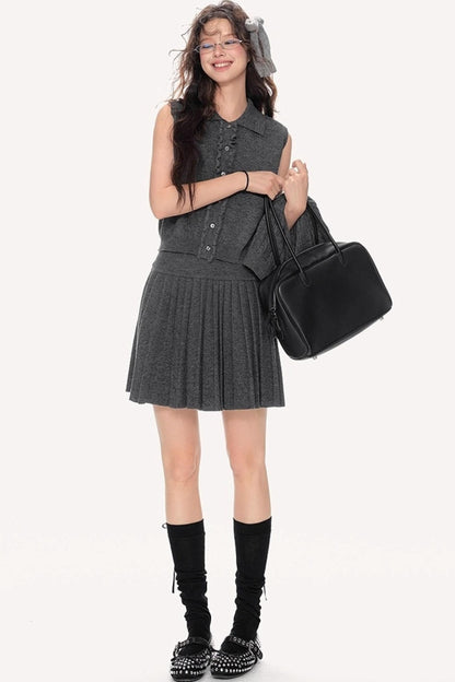 Fall Knitted Skirt Top Set-Up