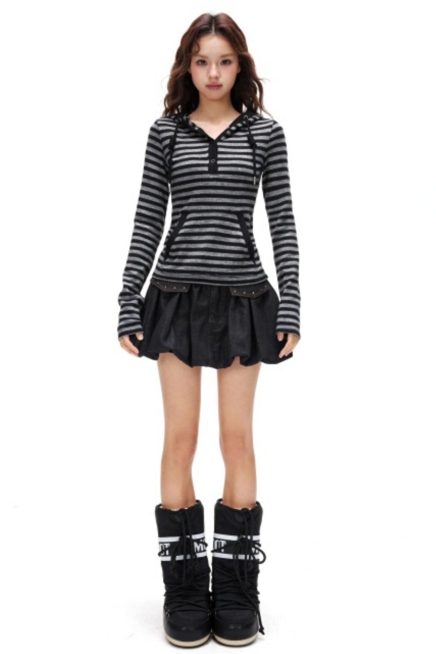 Spicy Striped Hooded Sweater