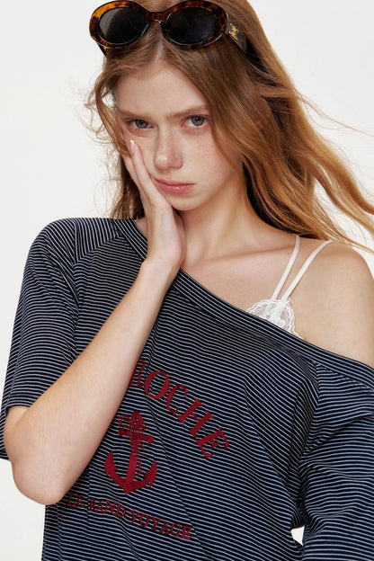 Navycore Knitted Striped T-shirt