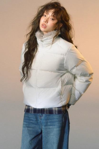 Fur Collar Patchwork Short down Jacket