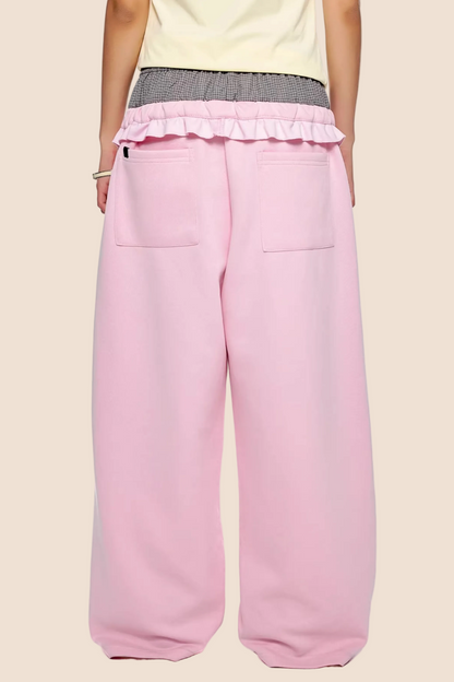 Plaid Patchwork Sweatpants