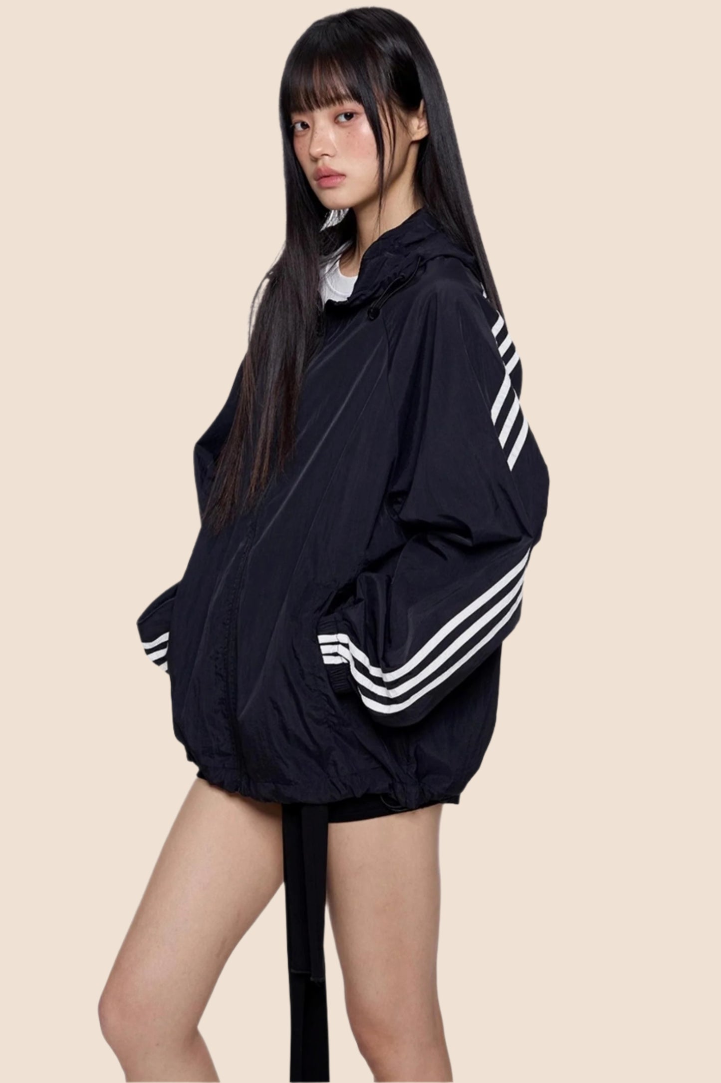 UV Shield Striped Hoodie Jacket