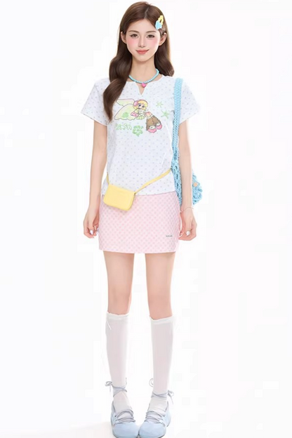 Polka Dot A-Line Skirt