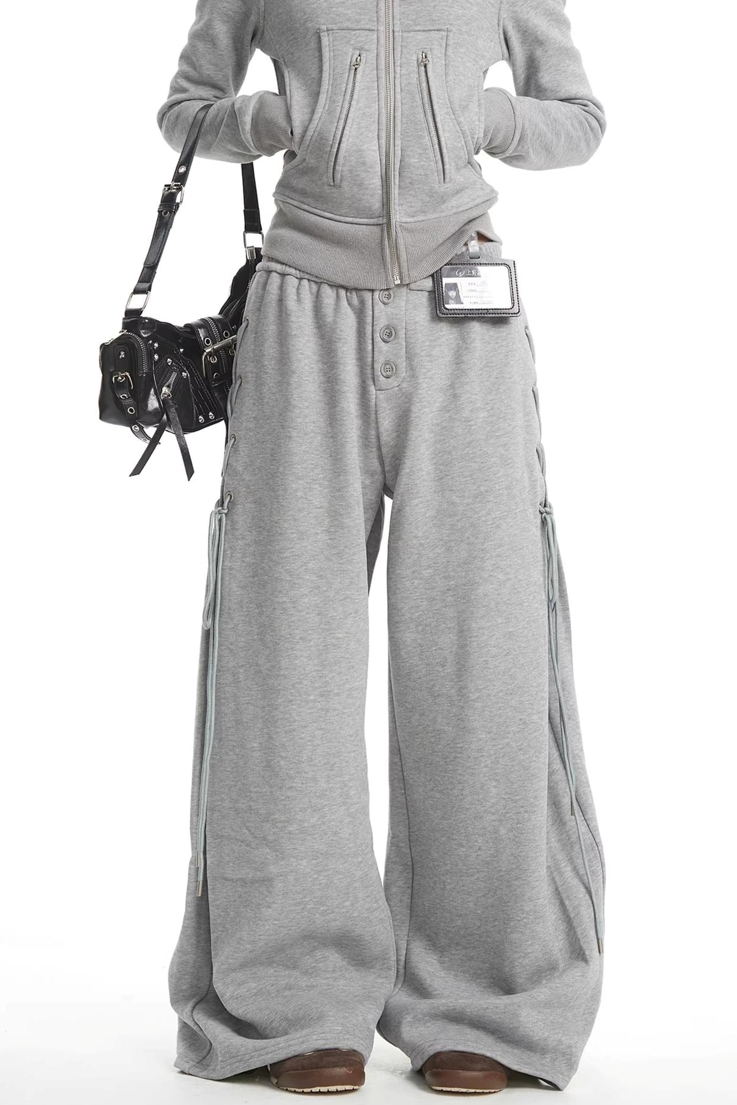 Korean Fur Collar Hooded Jacket Set-Up