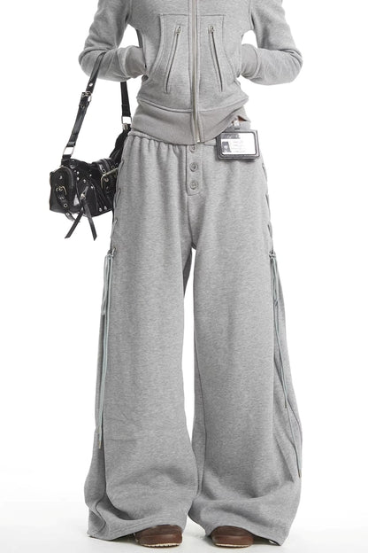 Korean Fur Collar Hooded Jacket Set-Up