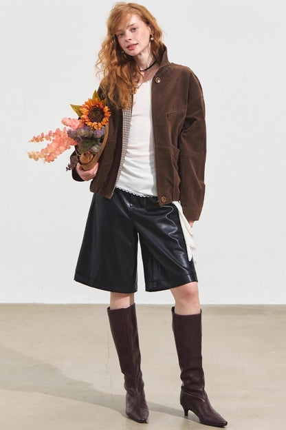 Wide-Leg Leather Trousers