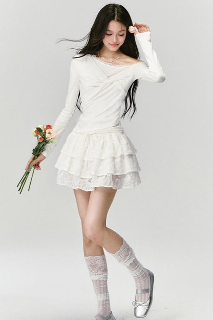 White Lace Made Shirt