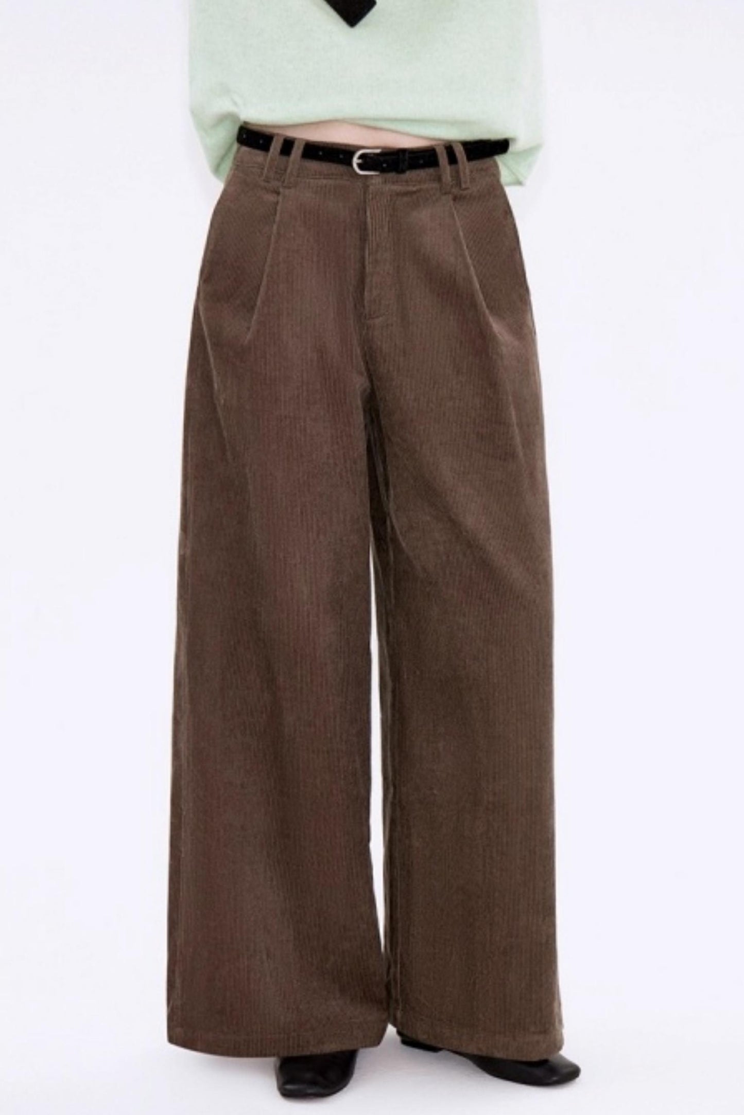Retro Corduroy Pleated Pants