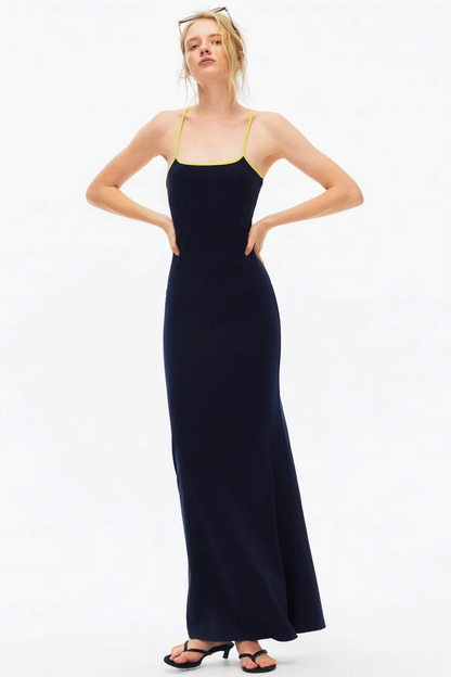 Knitted Color-Blocked Dress Set-Up