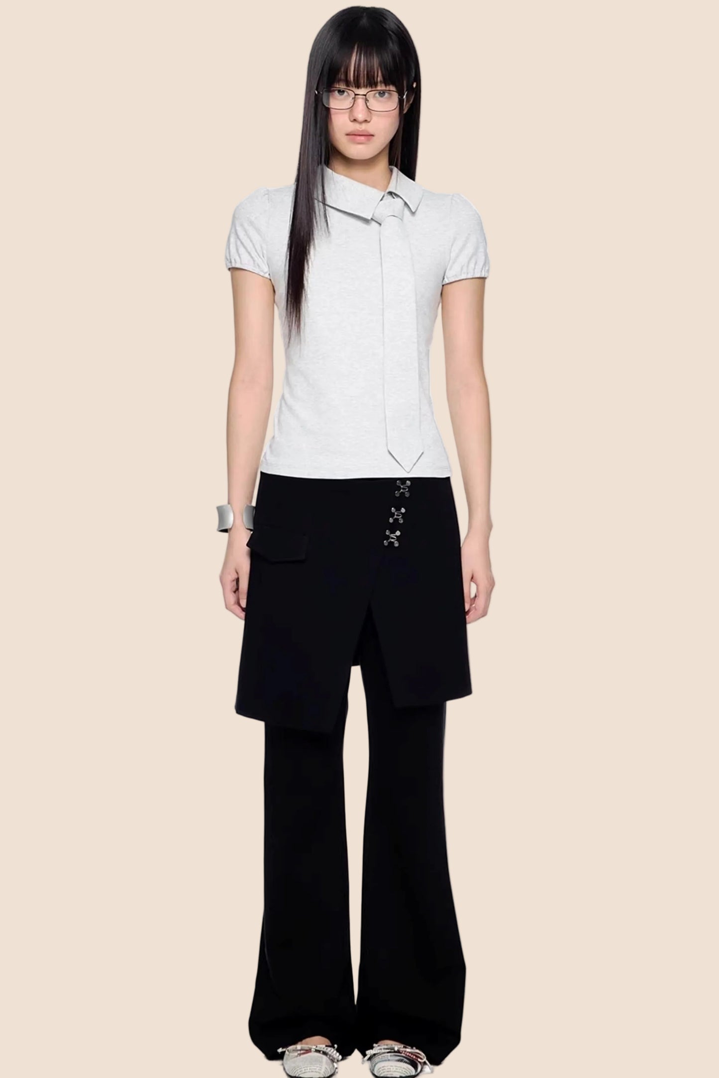 Diagonal Tie Knitted Top