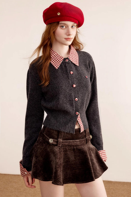 Patchwork Wool Cardigan Sweater