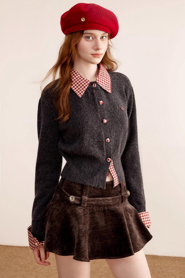 Patchwork Wool Cardigan Sweater