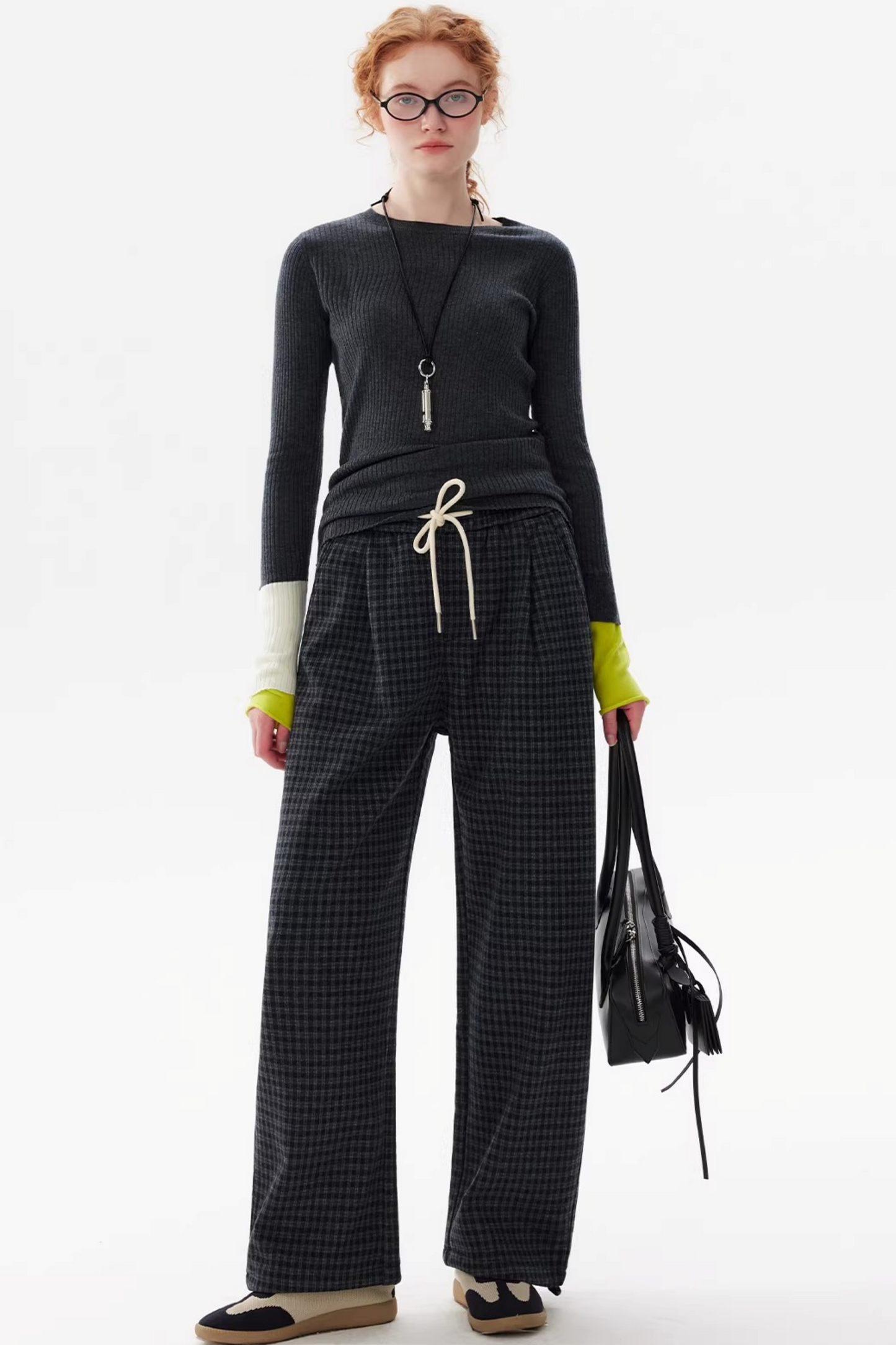 Retro Yarn-Dyed Plaid Pants