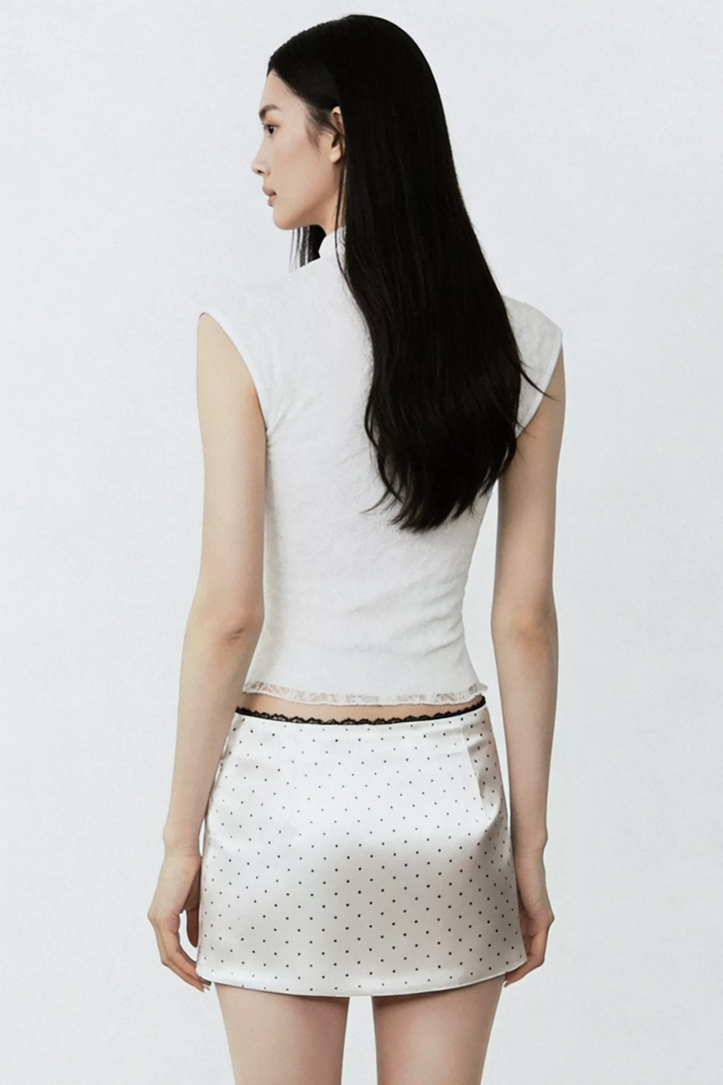 Chinese Lace Asymmetrical Vest