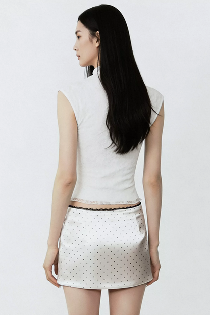 Chinese Lace Asymmetrical Vest