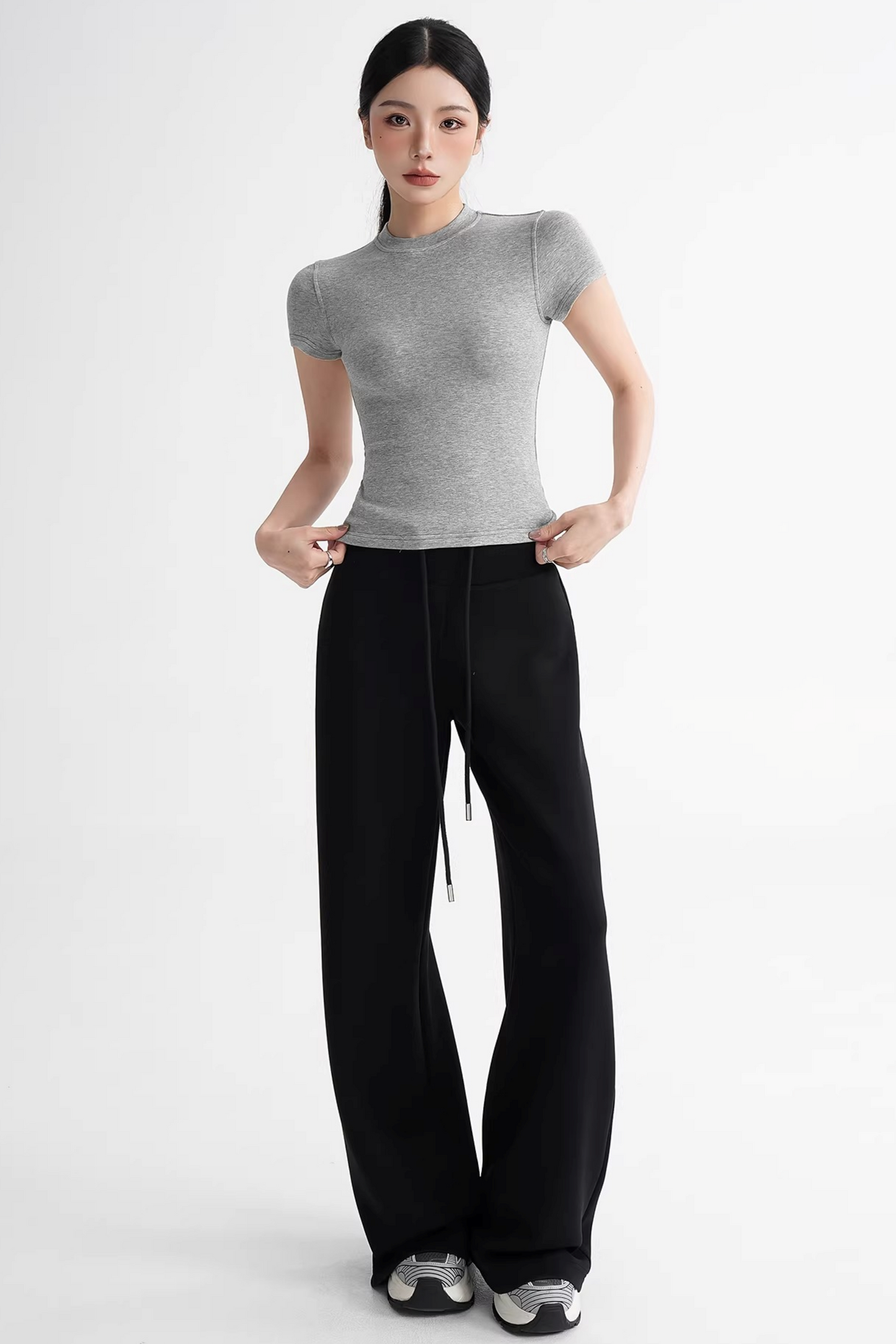 Modal Knit High-Waisted Pants