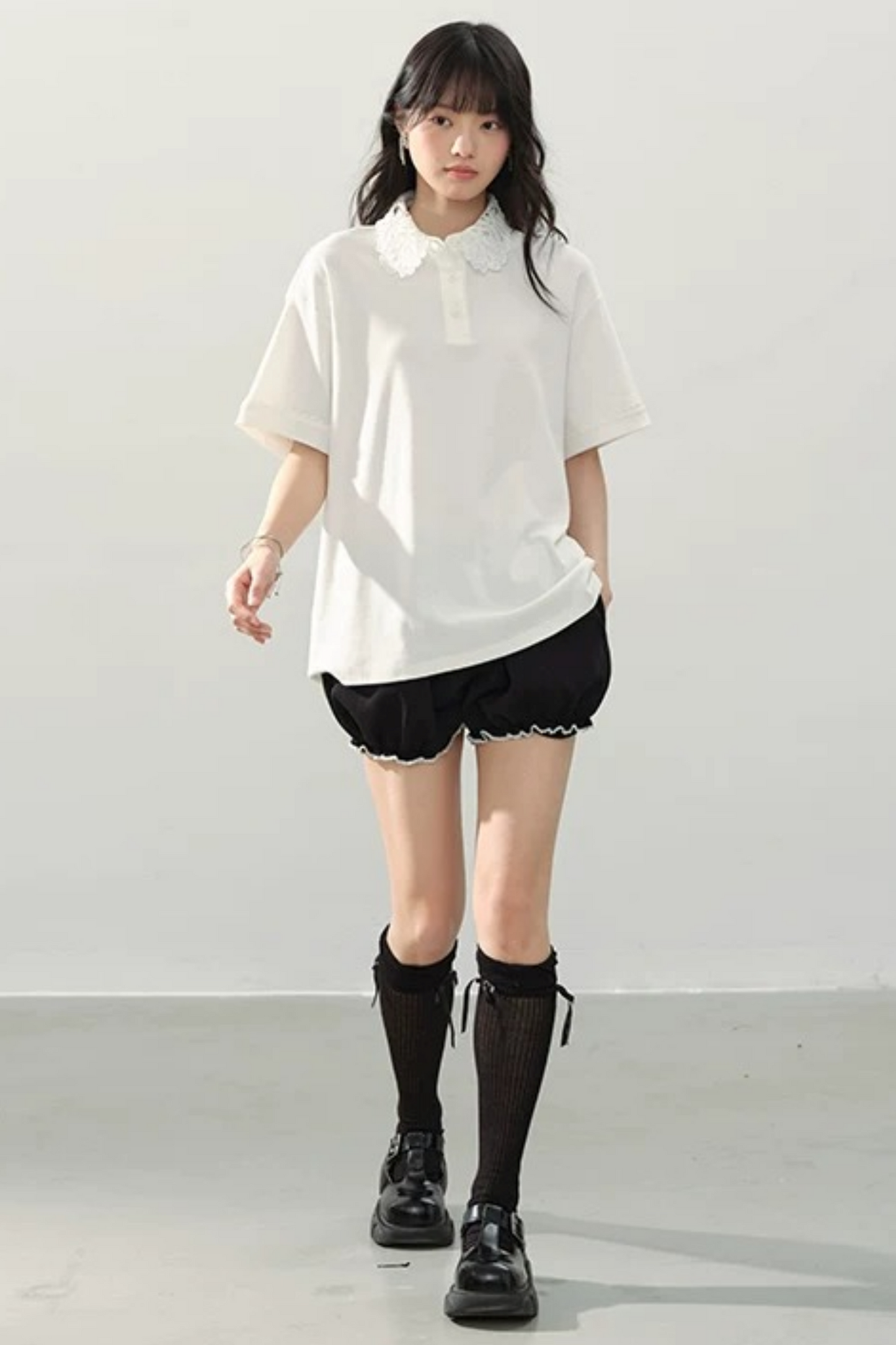 Hydrangea Lace Collar Top