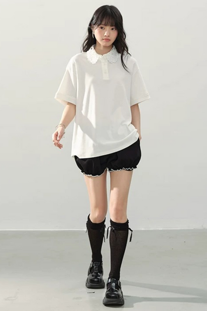 Hydrangea Lace Collar Top