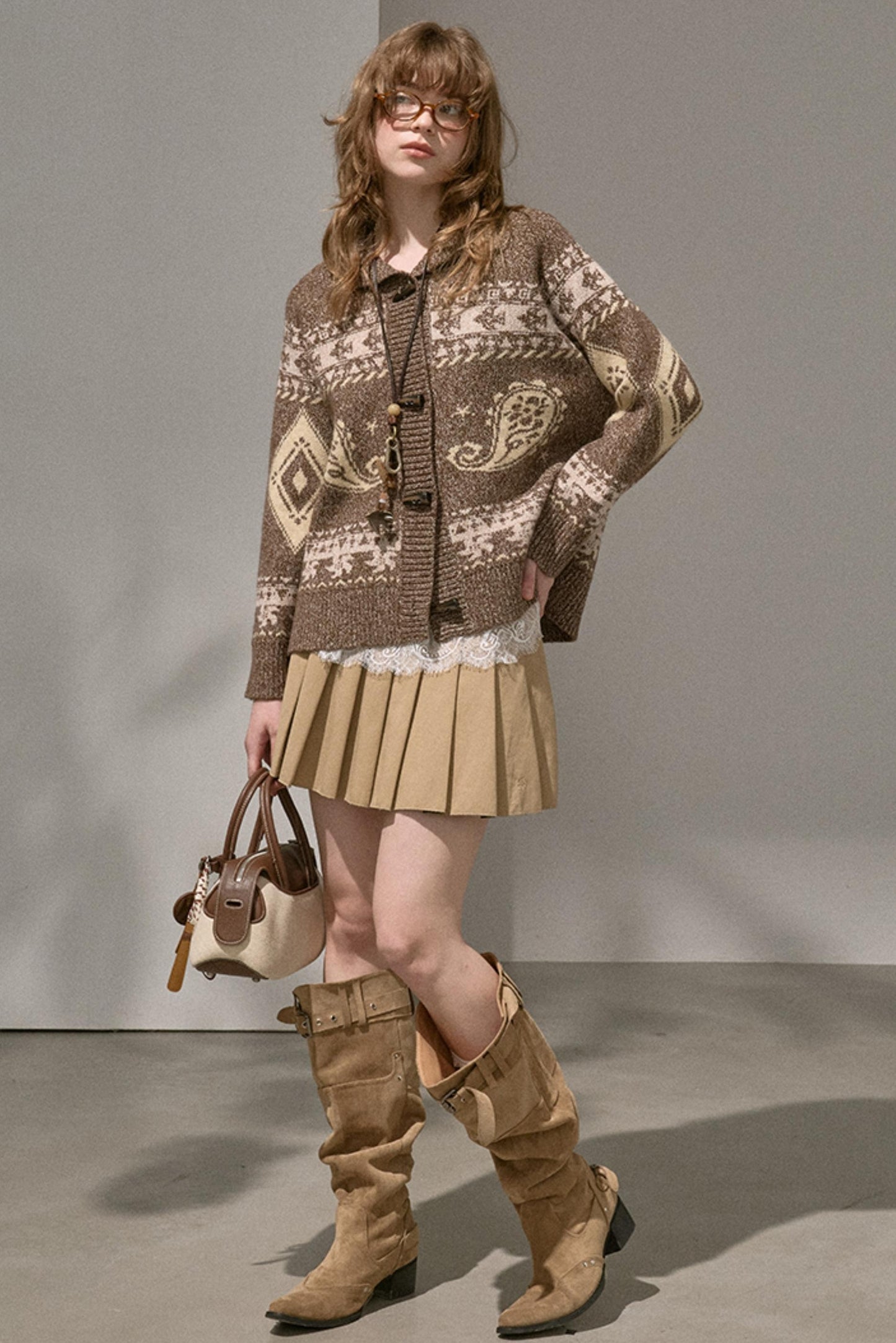 Silk Classic Pleated Puffy Short Skirt