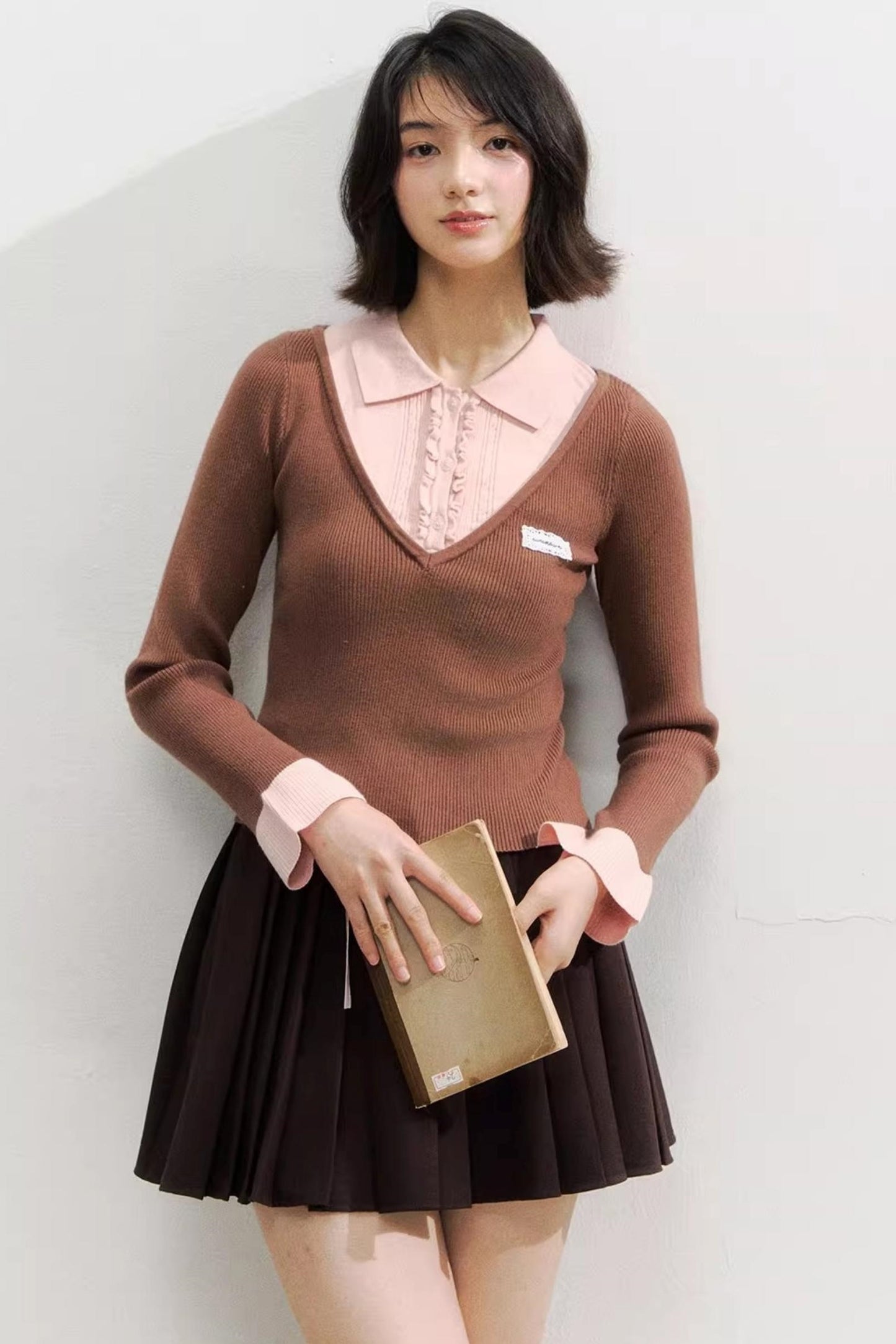 Autumn Knitted Polo Top