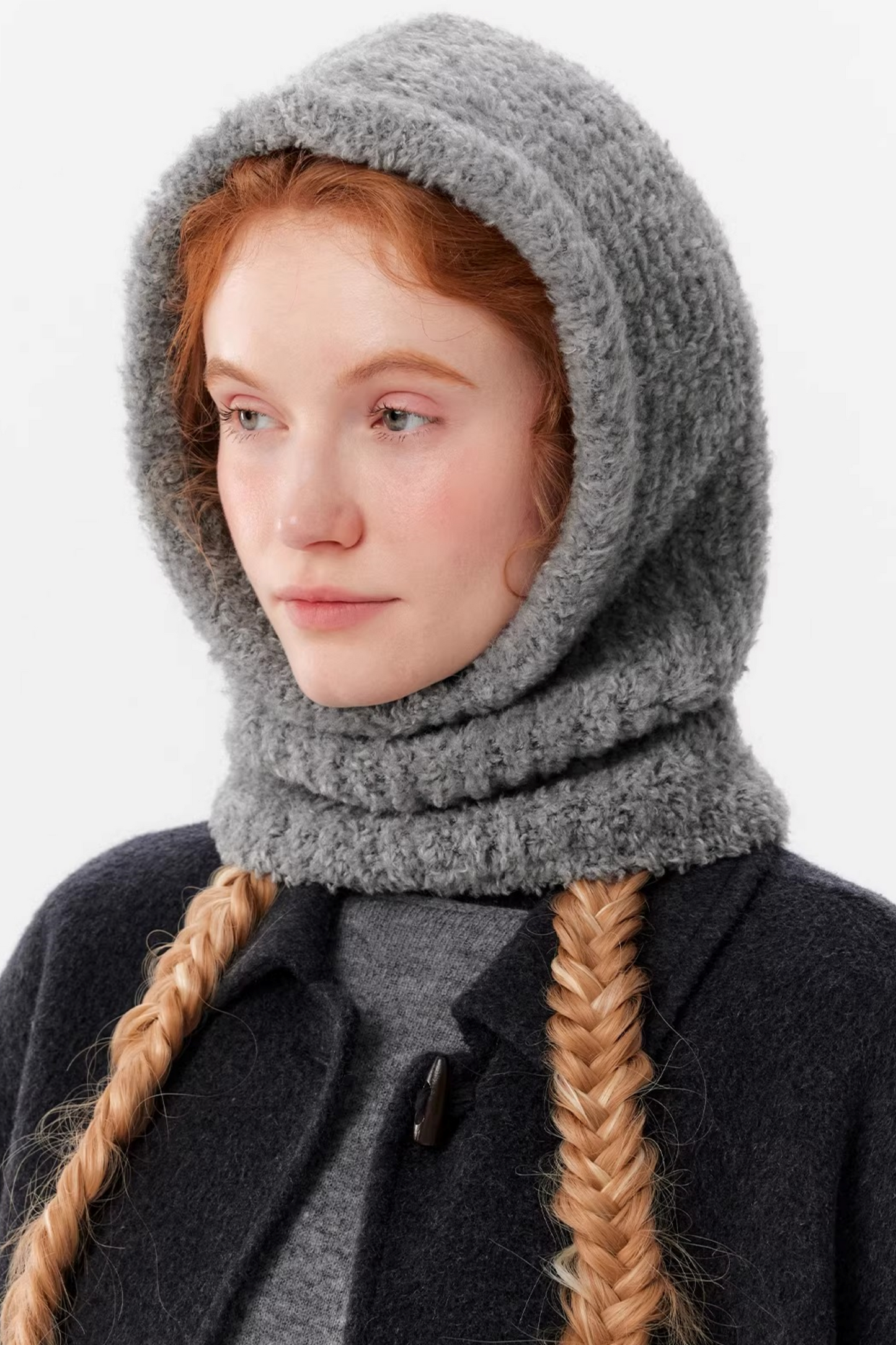 Curly Knit Wool Balaclava