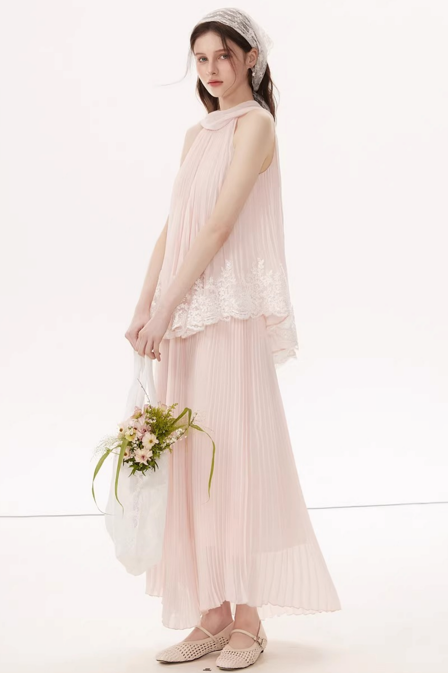 Embroidered Lace A-Line Dress