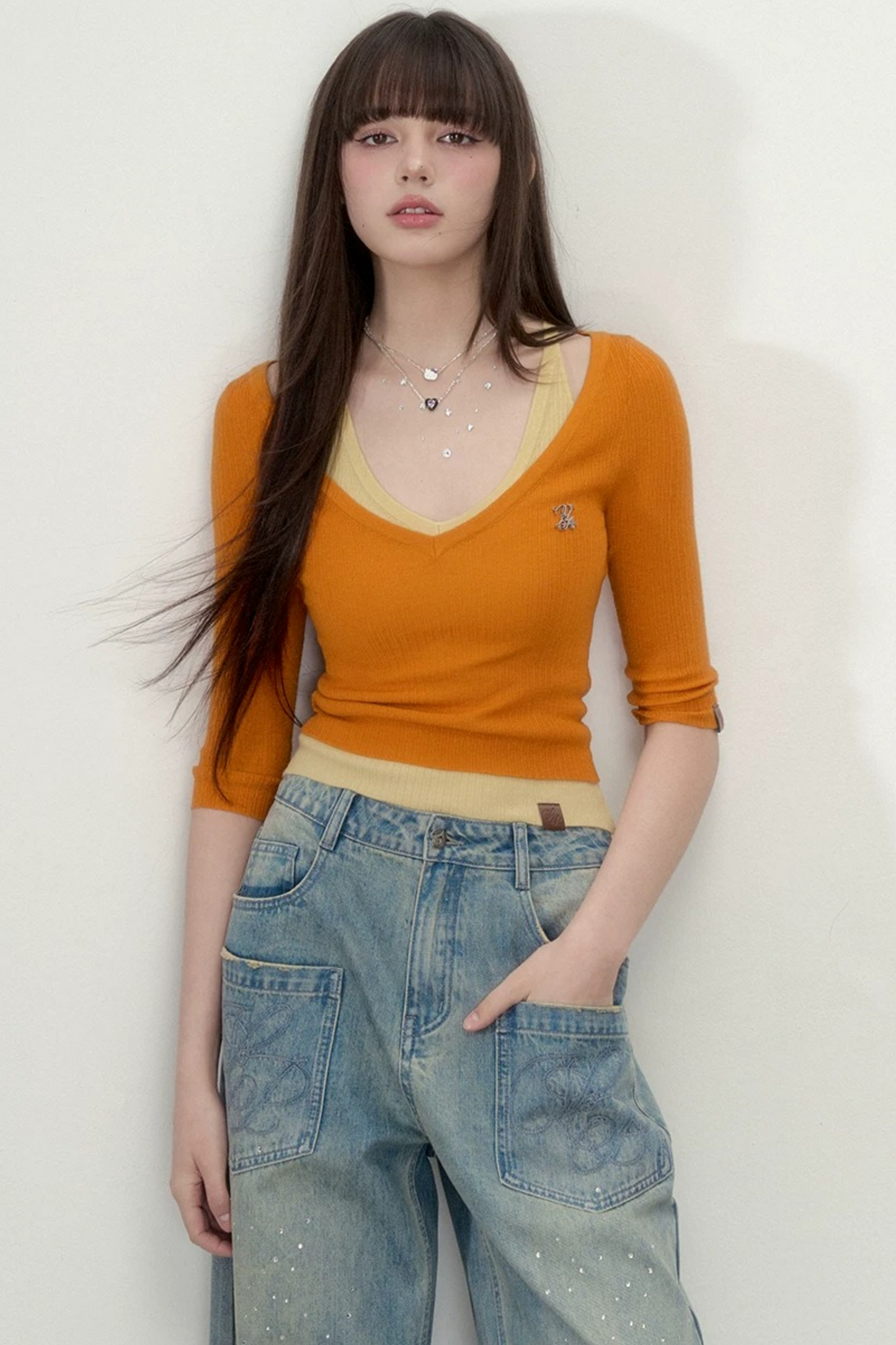 Viapitti Wool Silk V-Neck T-Shirt