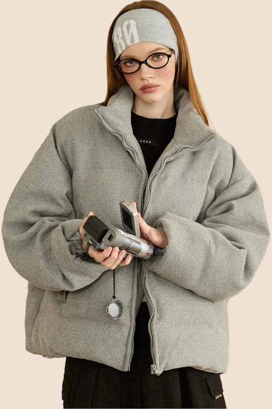 Gray White Duck Down Jacket