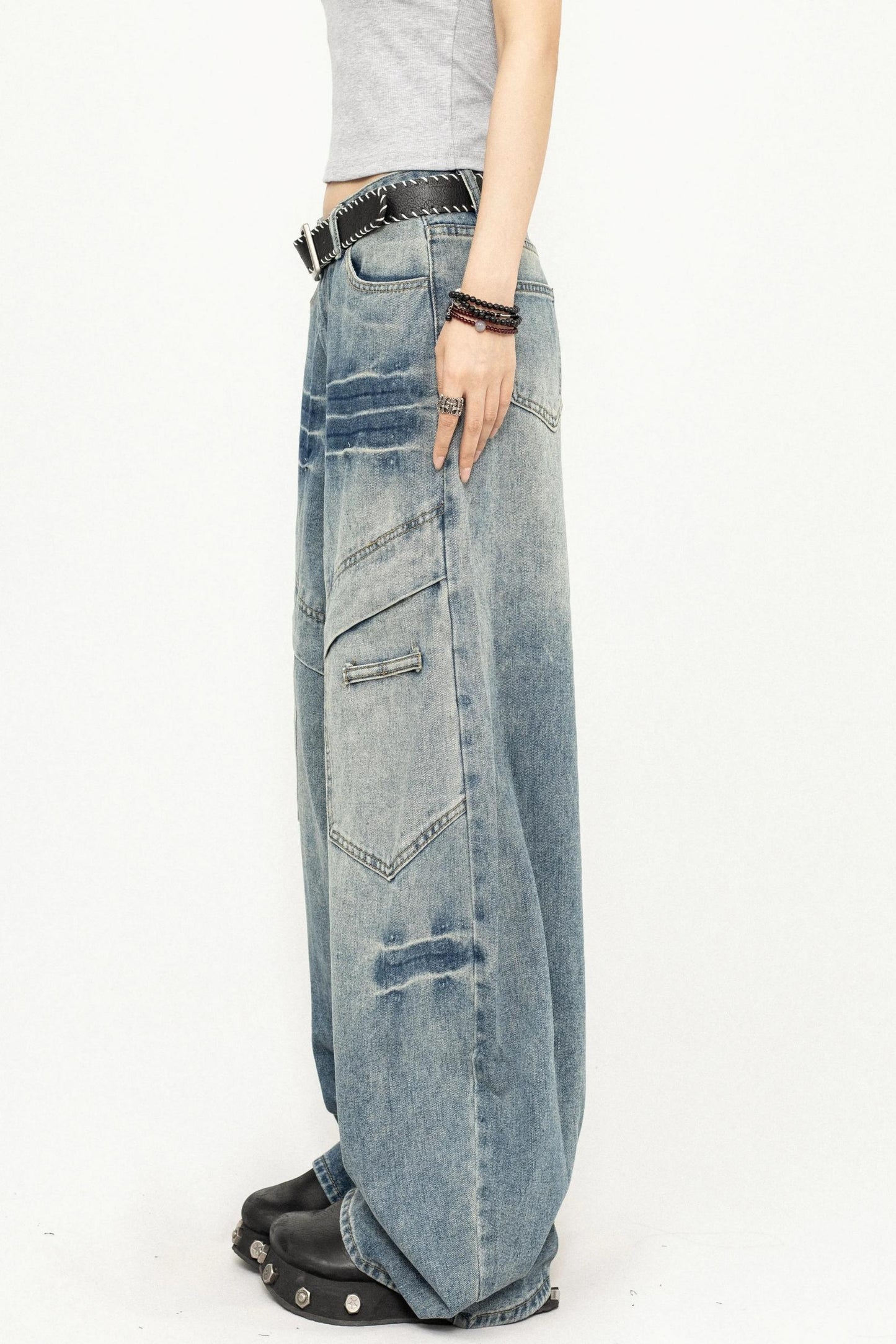 Wide-Leg Denim Jeans