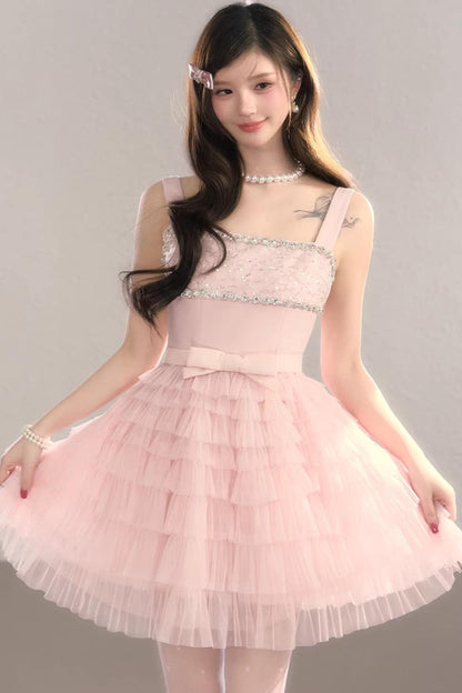 Robe en Dentelle Rose Rêvée