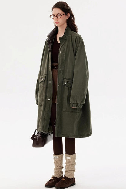 Retro Cotton Collar Cargo Jacket