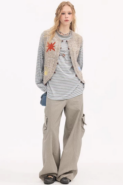 Embroidered Beaded Knitted Vest