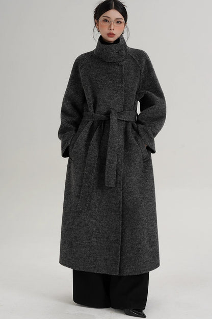 Elegant Athens Gray Wool Coat