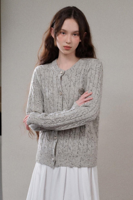 French Gray Loose Knitted Cardigan