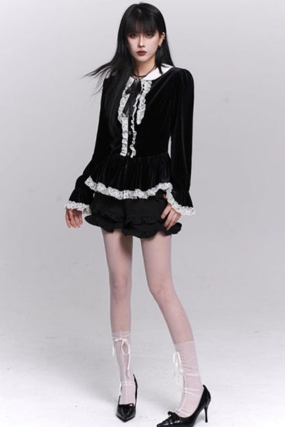 Velvet French Court Top