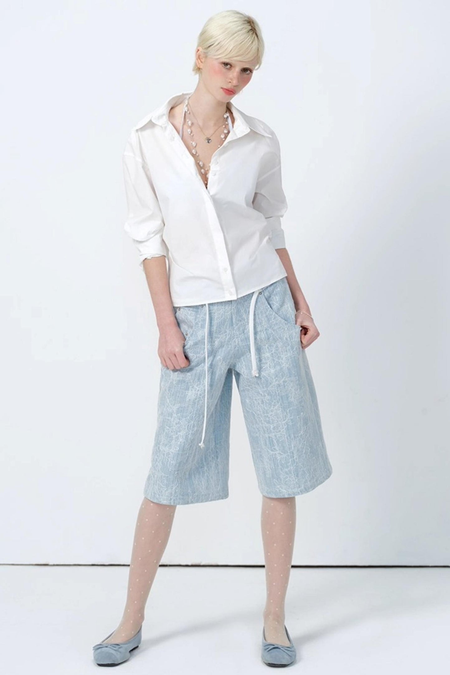 Summer Lace High-Waist Wide-Leg Pants