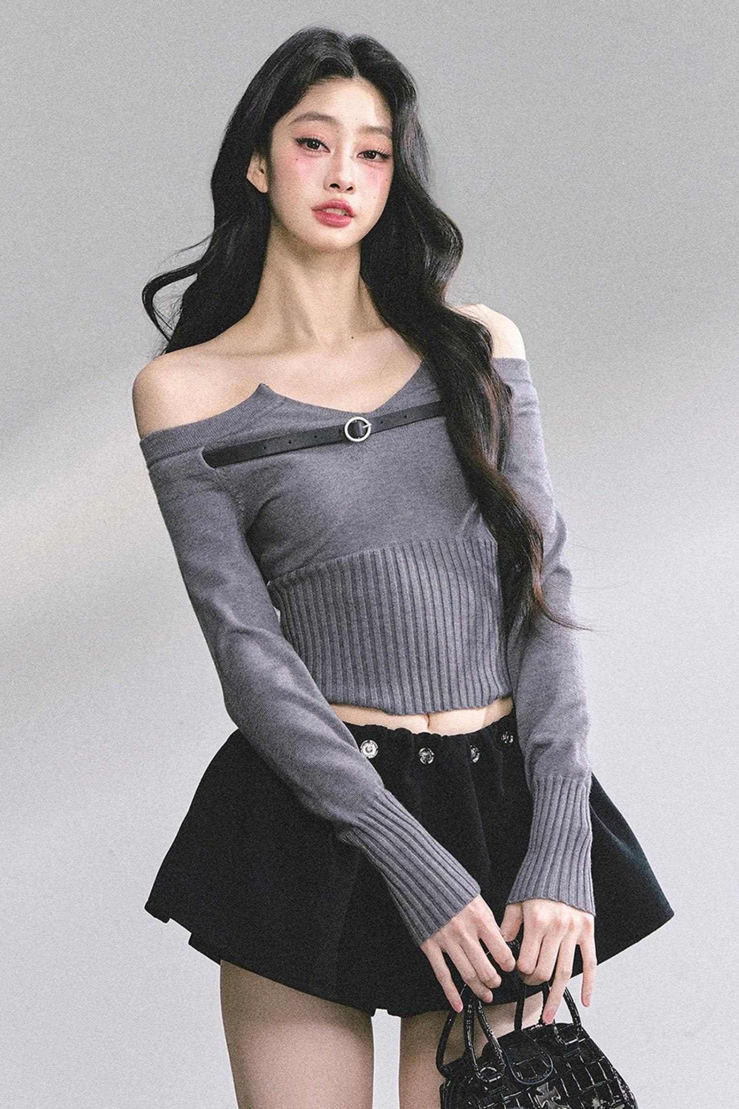 Lazy Weekend One-Shoulder Knitted Top