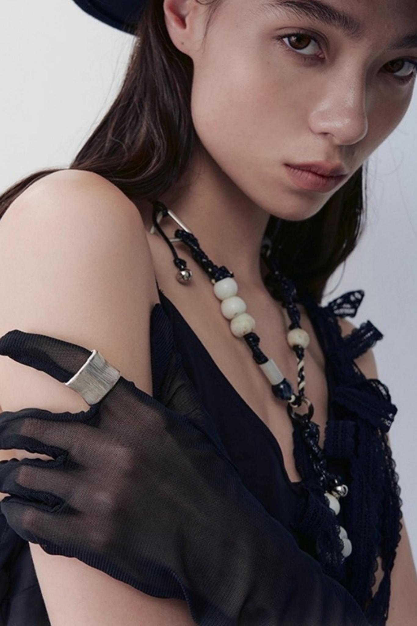 Heart Knitting Glass Necklace