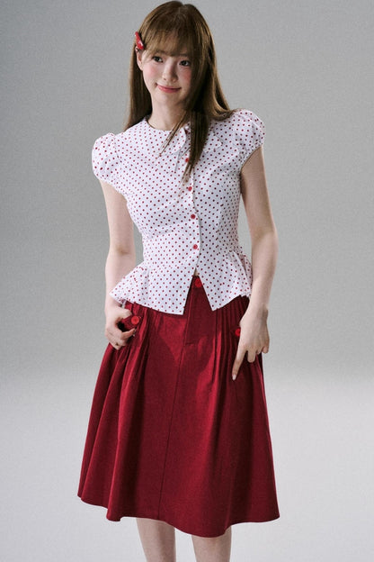 Japanese Style Cotton Pleated Skirt