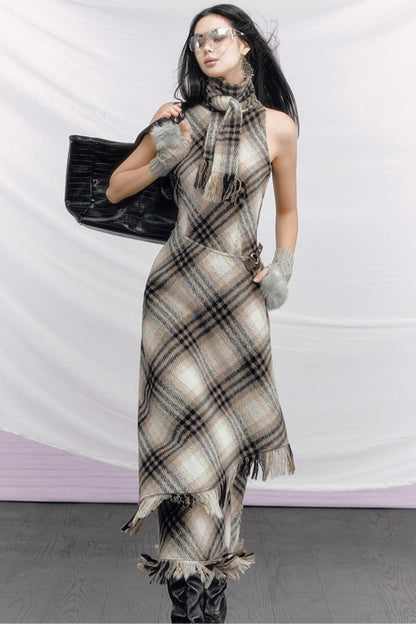 Plaid Woolen Suit Set-Up