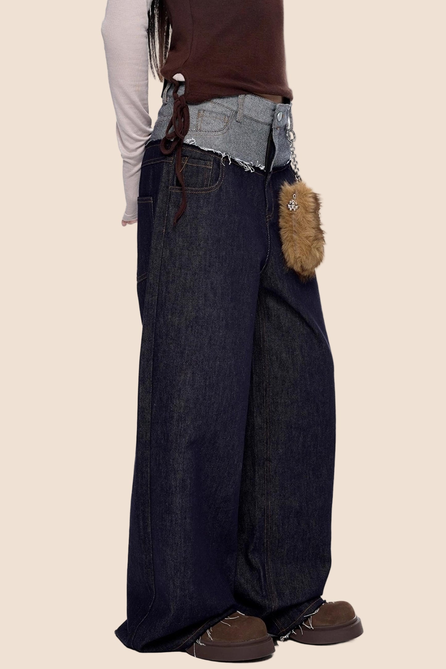 Retro Loose Denim Trousers