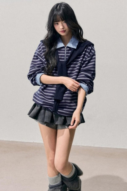 American Striped Polo Top